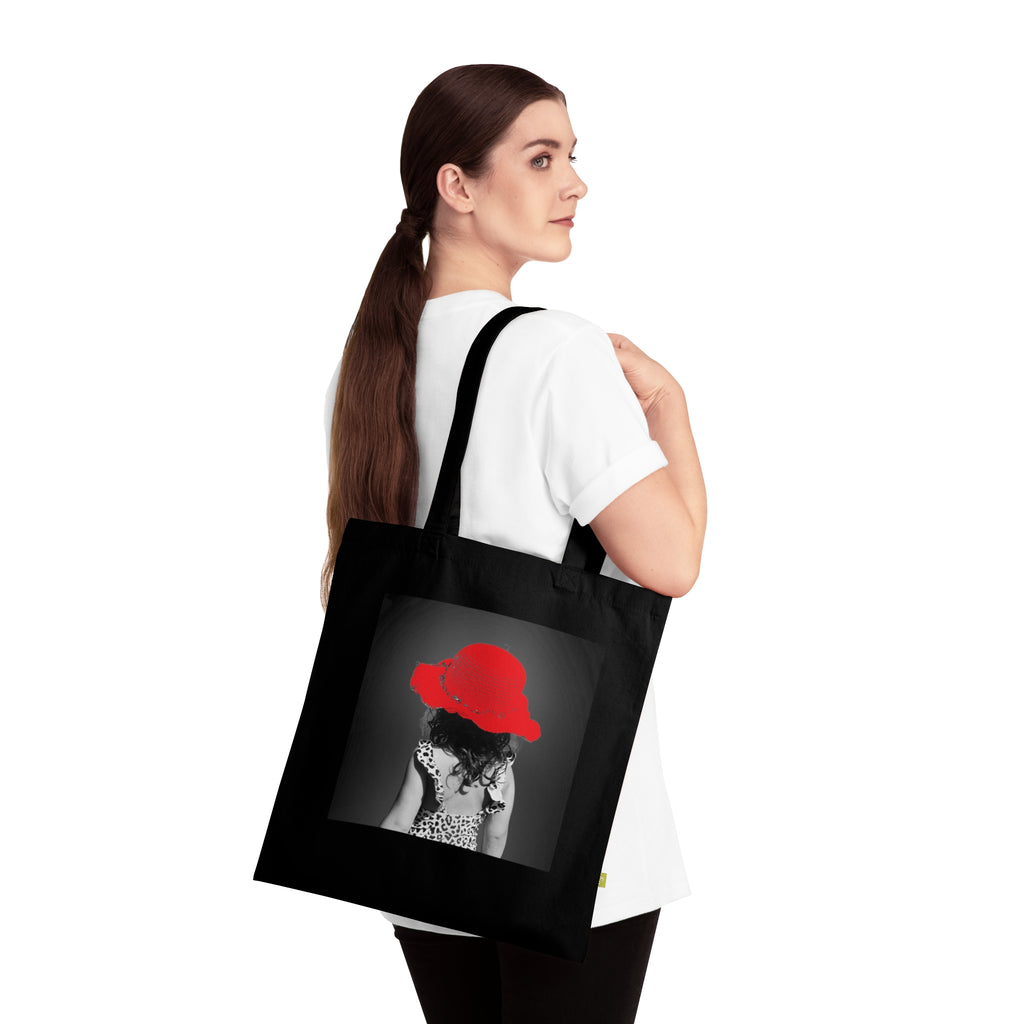 Red Hat Girl Photo Tote — Organic Cotton Beach & Market Bag