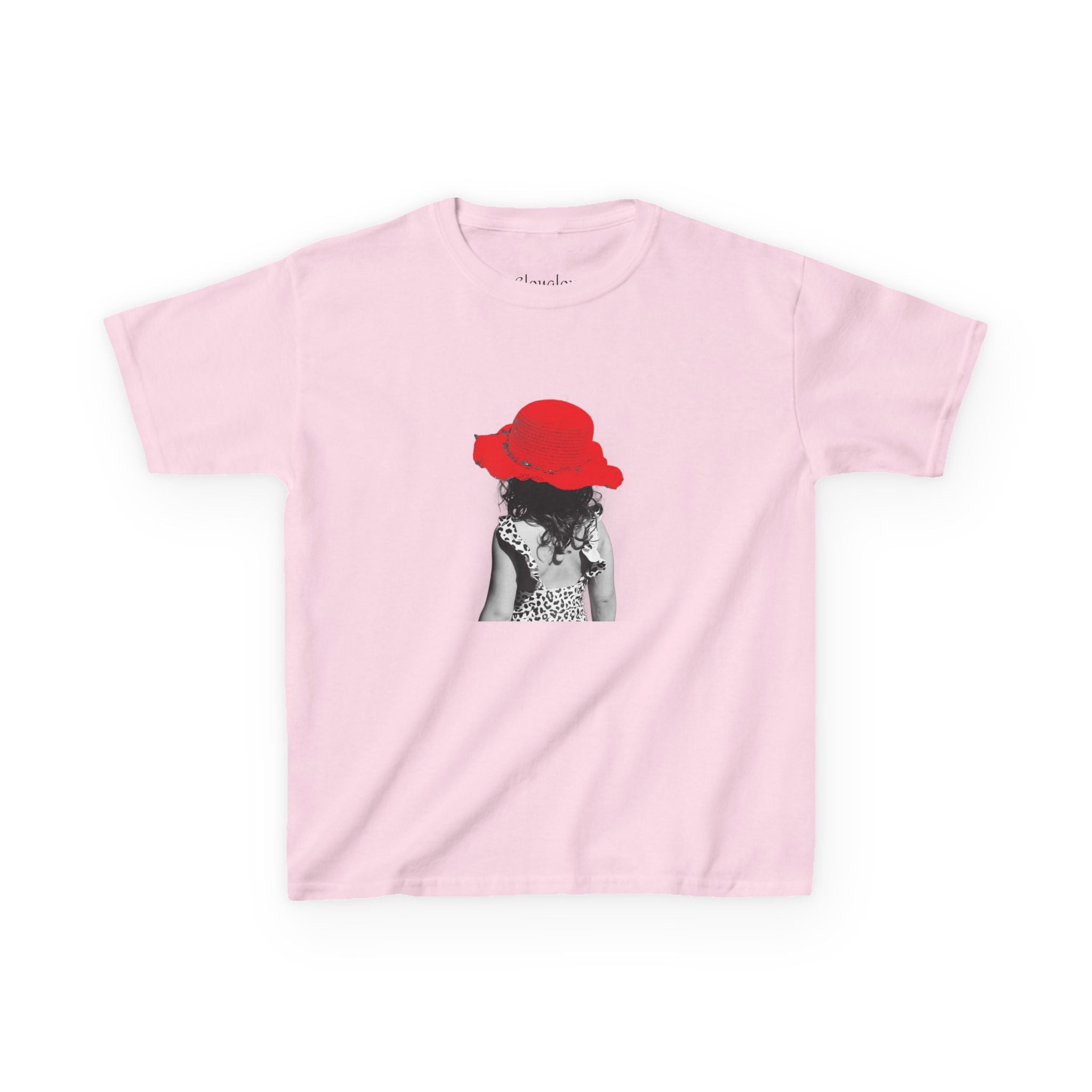Kids T‑Shirt — Retro Girl with Red Hat Graphic