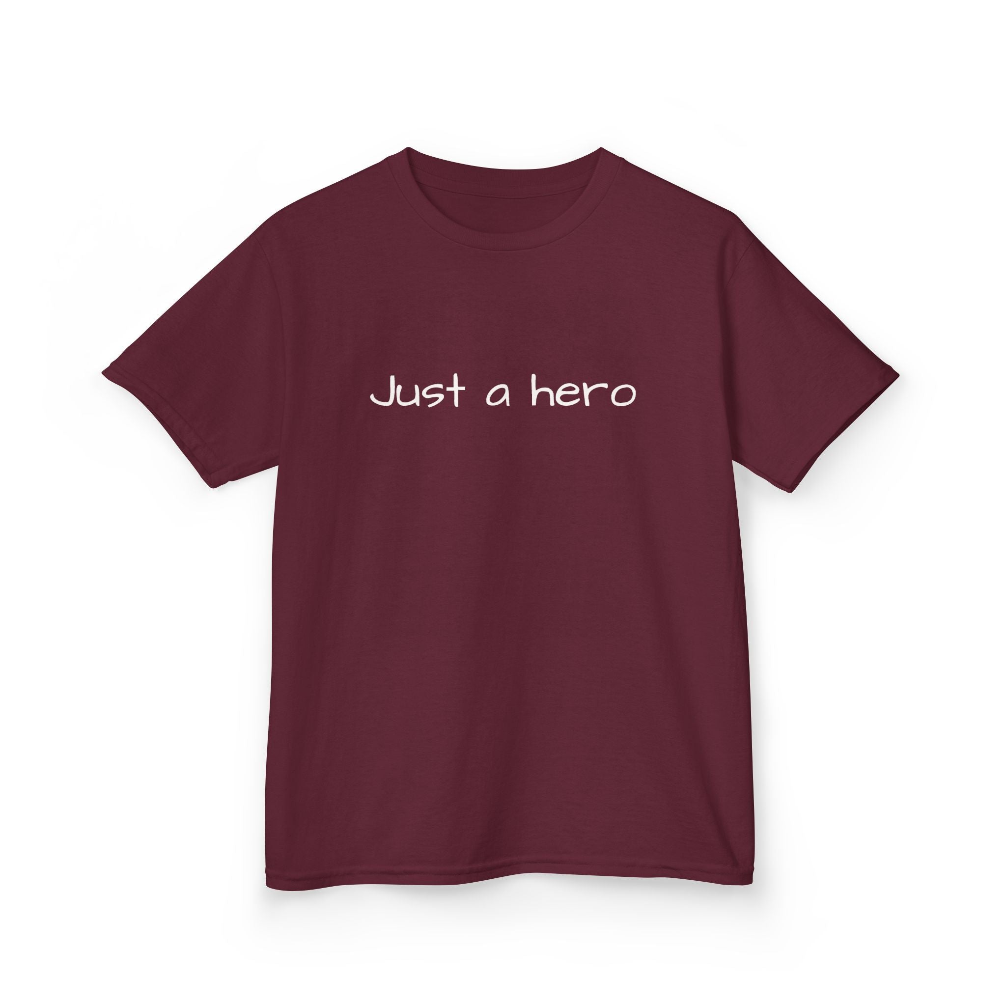 Kids T-Shirt — "Just a hero" Minimalist Children’s Tee, Cute Inspirational Shirt for Boys & Girls, Gift for Kids