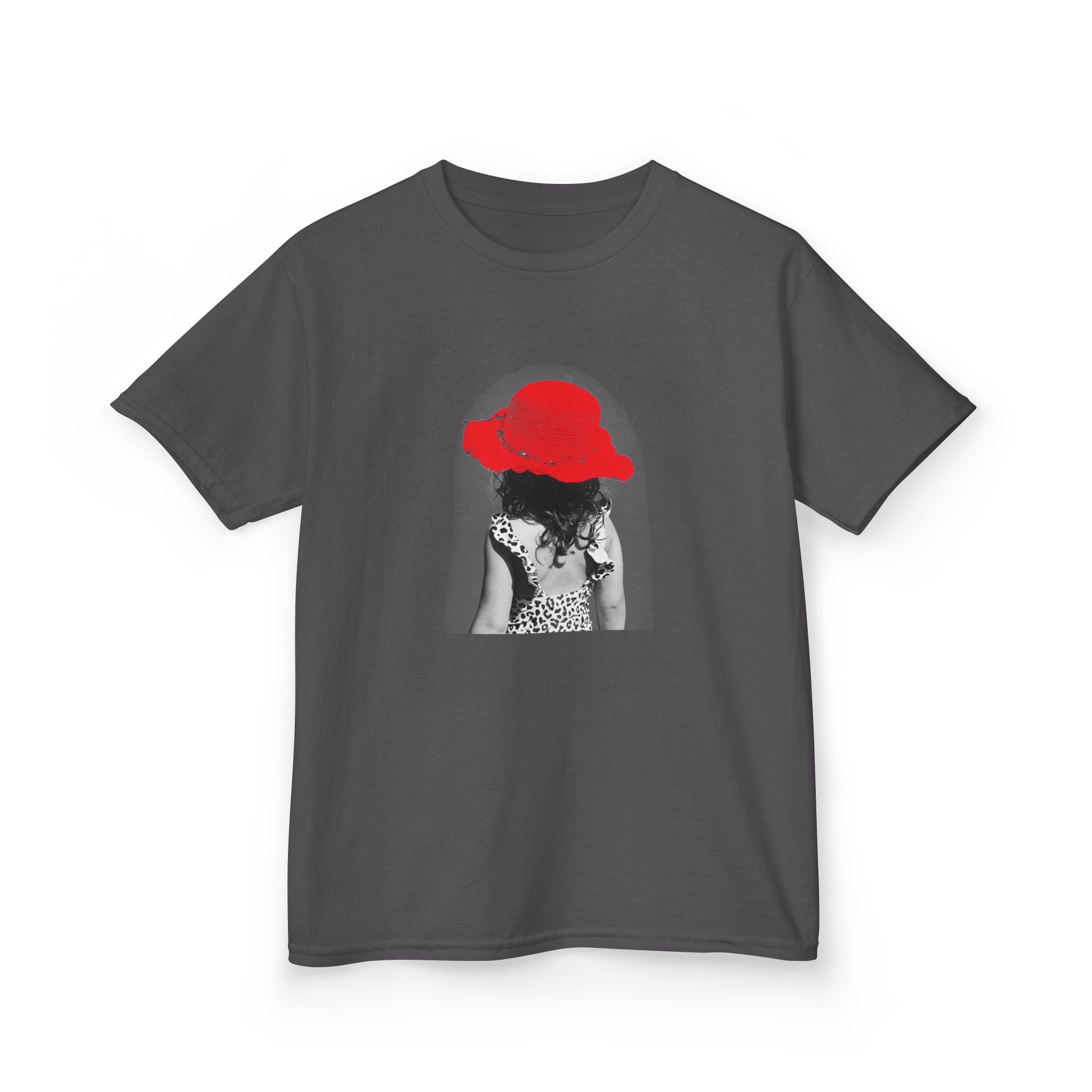 Kids T‑Shirt — Retro Girl with Red Hat Graphic