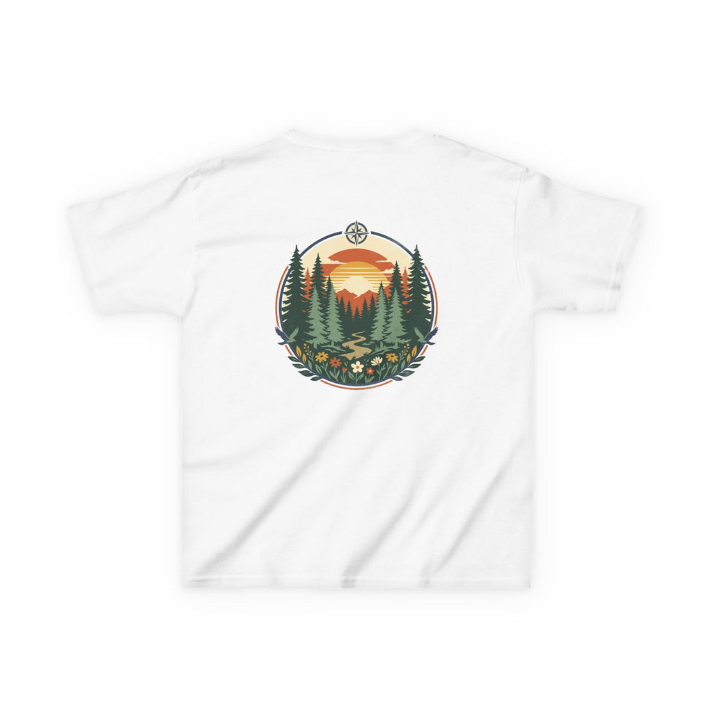 Kids Tee — Retro Forest Sunset Graphic