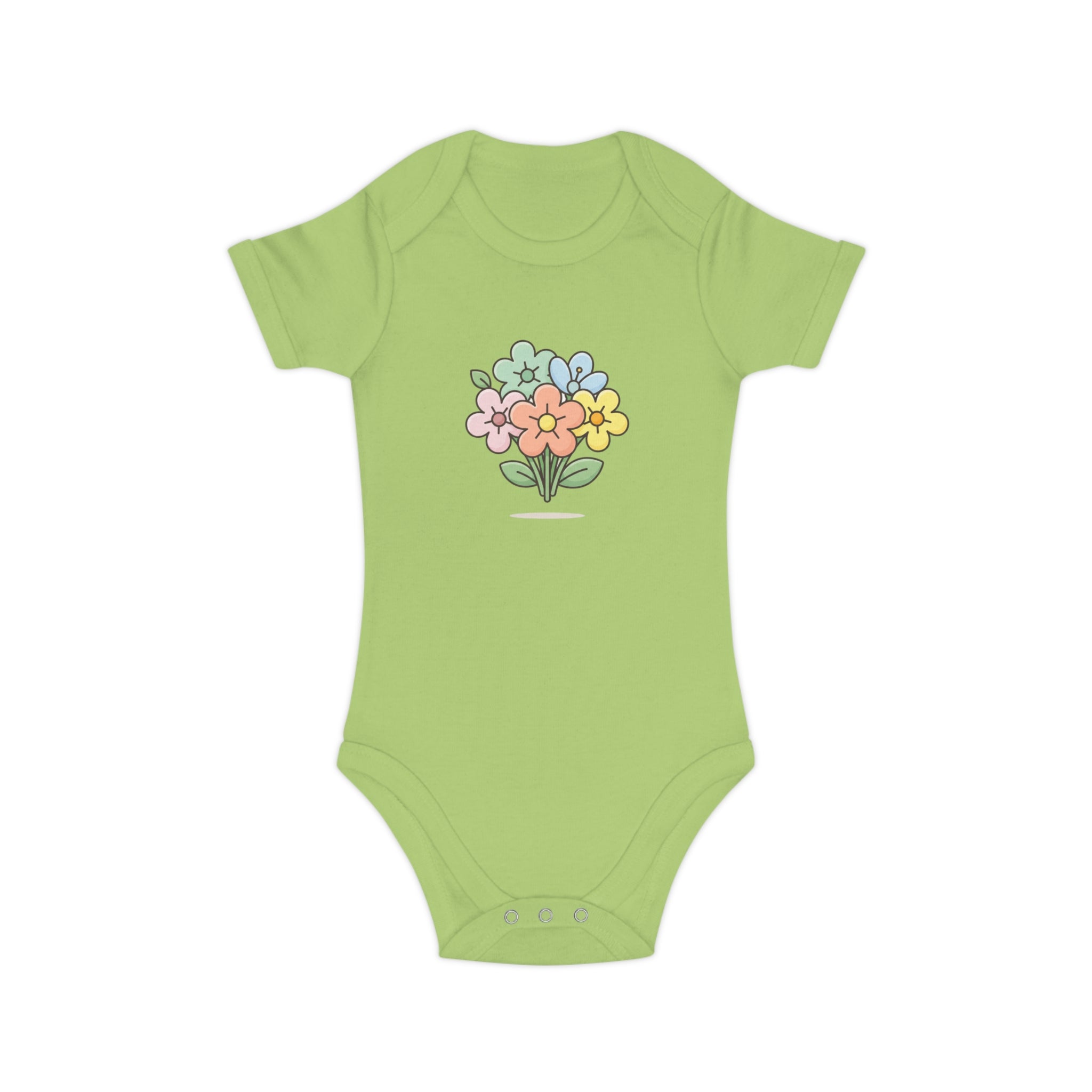 Floral Bouquet Baby Bodysuit — Cute Pastel Flowers Infant Onesie