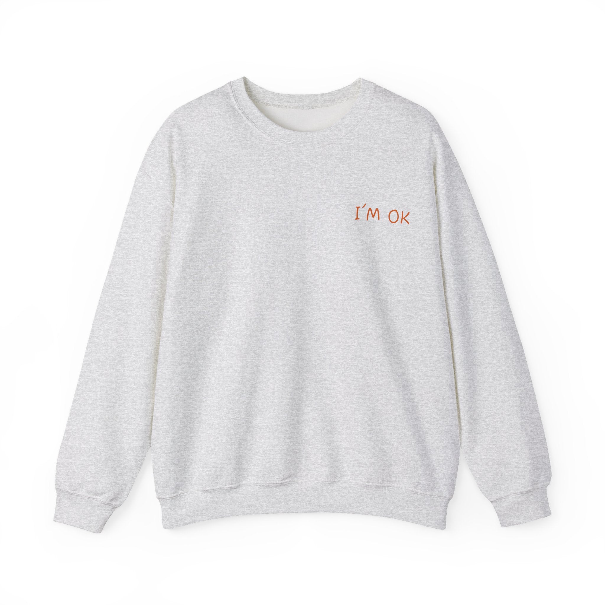 Crewneck Sweatshirt — 'I’m OK' Palm Sunset Graphic