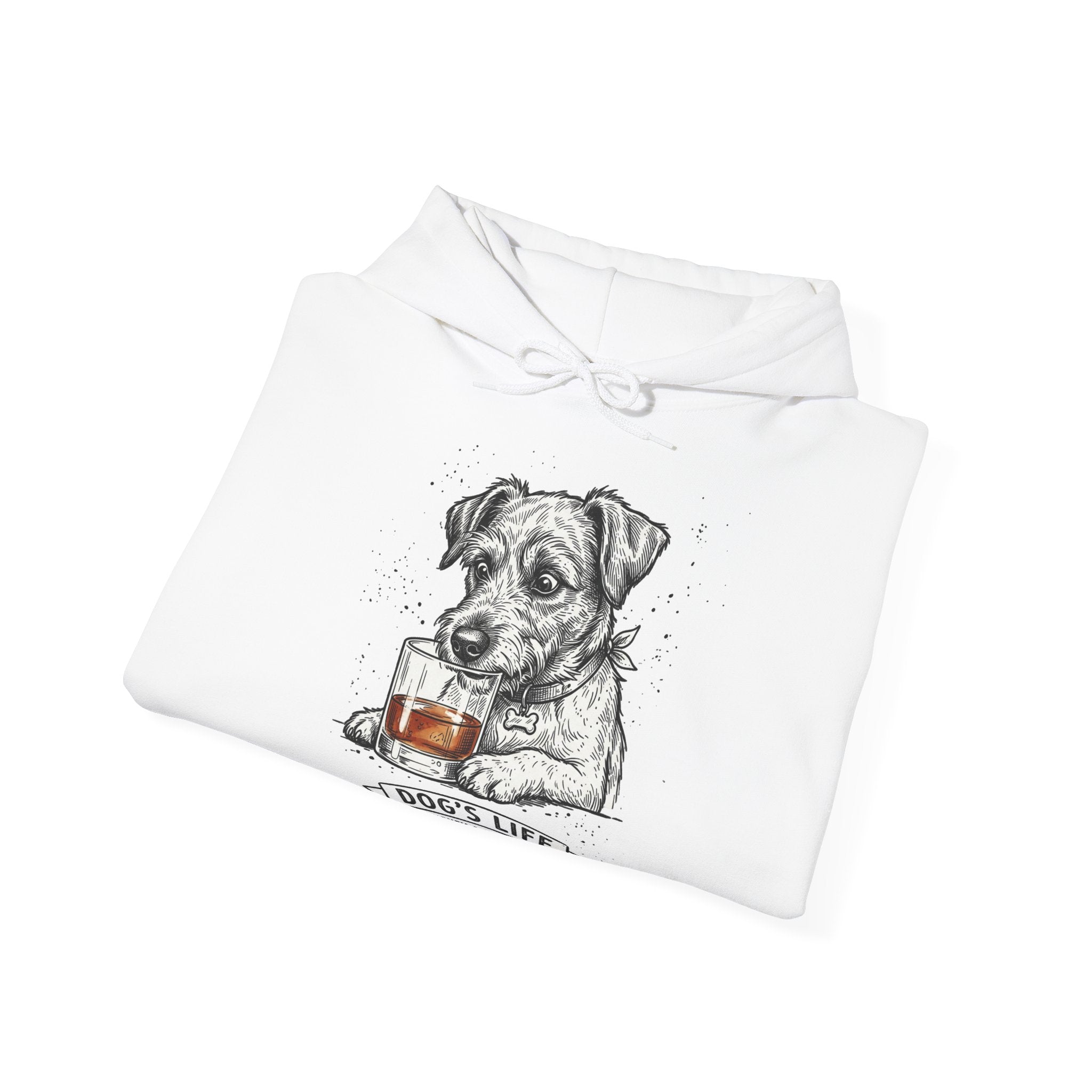 Dog’s Life Hoodie – Jack Russell with Whiskey Illustration