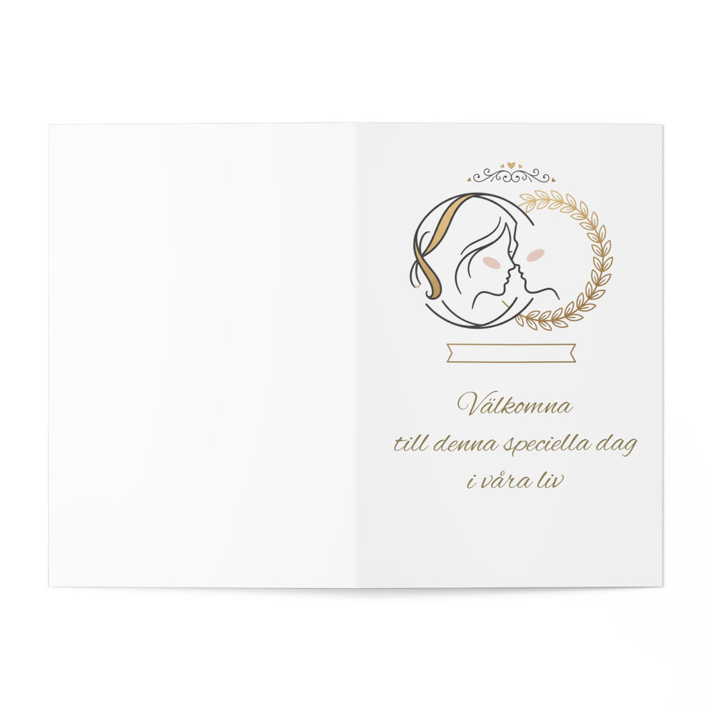 Wedding Invitation Greeting Card Set — 7 Elegantly Illustrated Cards (Swedish Text)