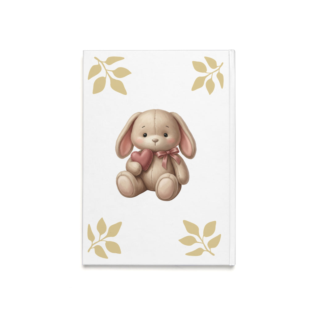 A5 Hardcover Journal — "My Notes" Floral Leaf Design, Elegant Gold Corner Notebook