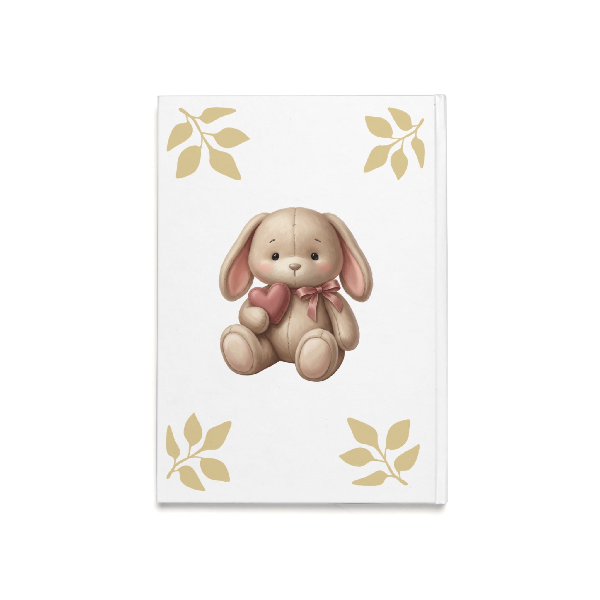 A5 Hardcover Journal — "My Notes" Floral Leaf Design, Elegant Gold Corner Notebook