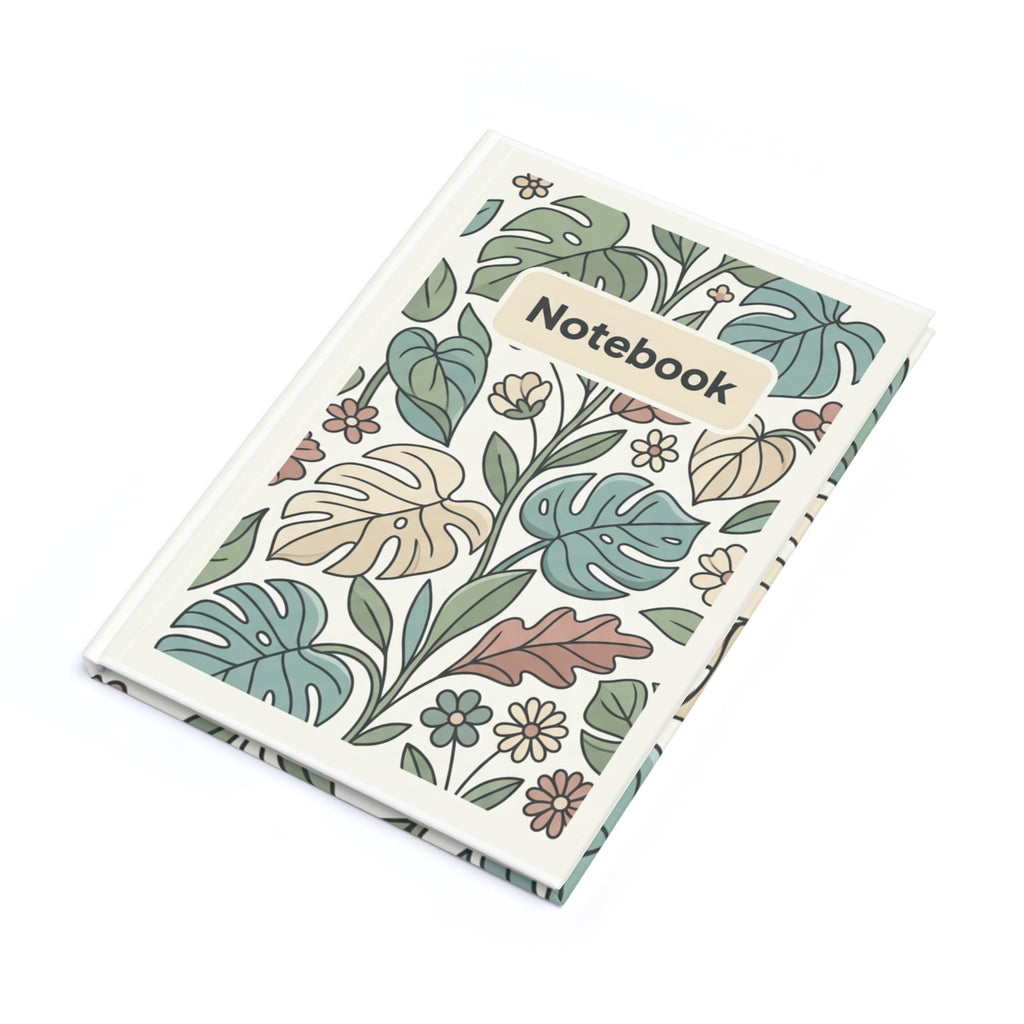 Botanical A5 Hardcover Journal — Floral Leaves Notebook