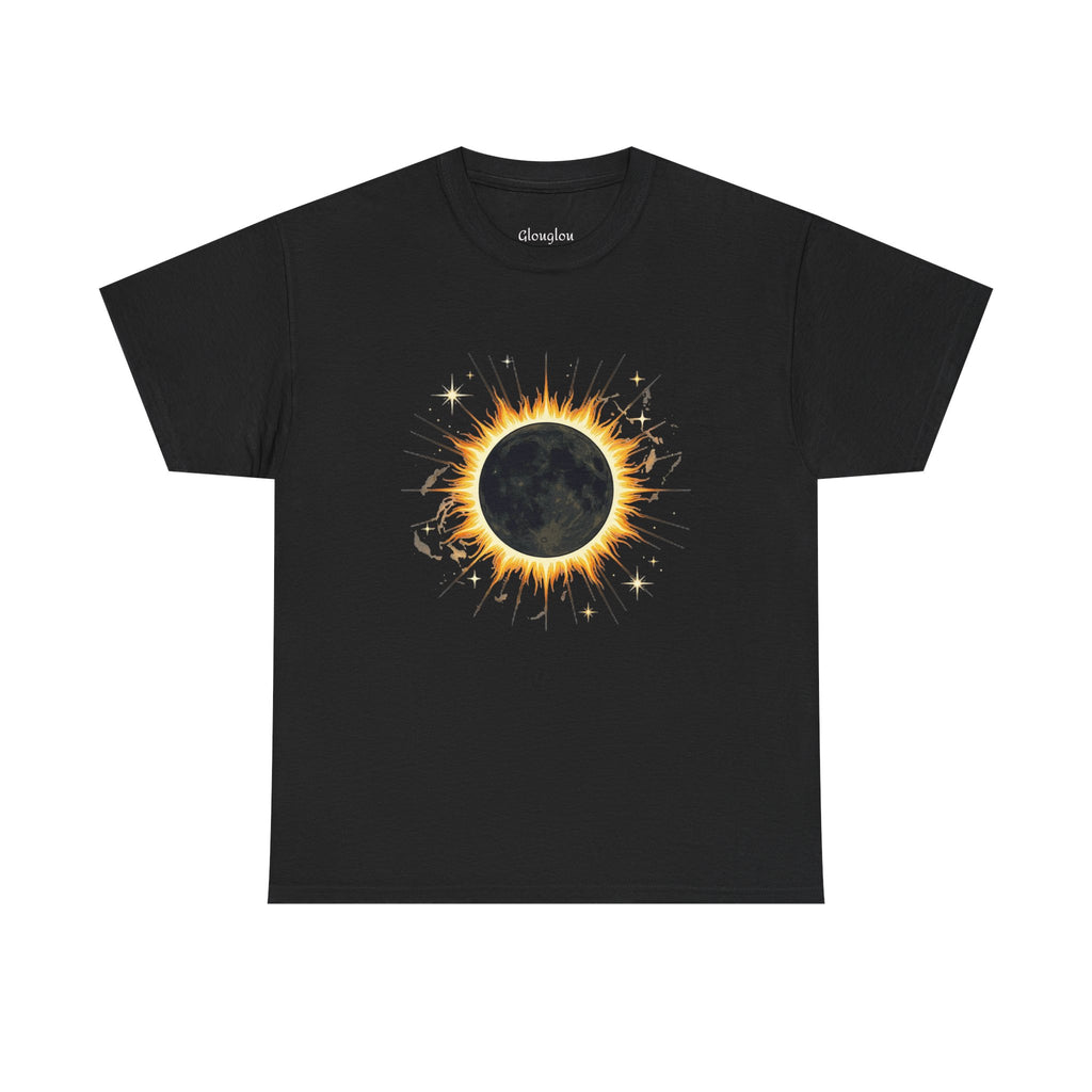 Solar Eclipse Tee — Golden Radiant Moon Graphic T-Shirt