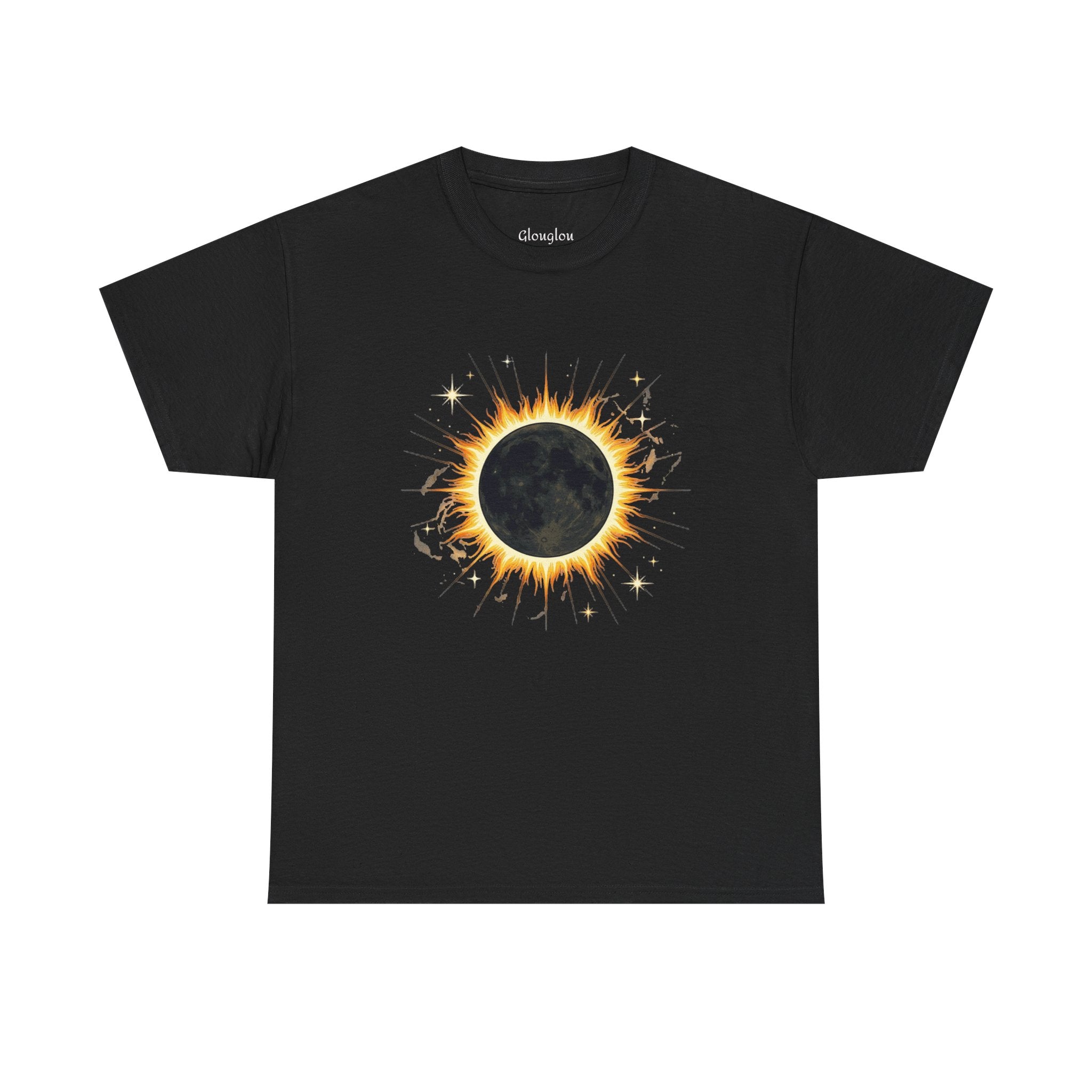 Solar Eclipse Tee — Golden Radiant Moon Graphic T-Shirt