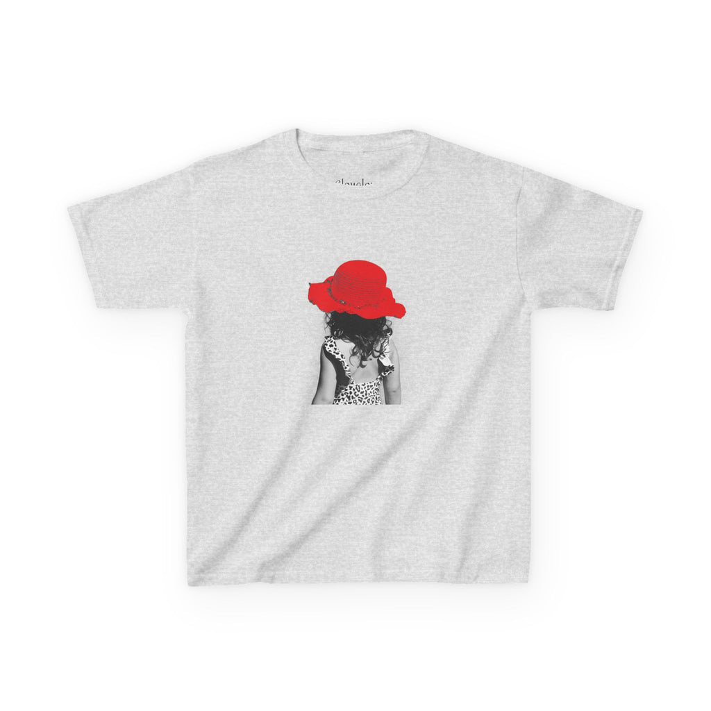 Kids T‑Shirt — Retro Girl with Red Hat Graphic