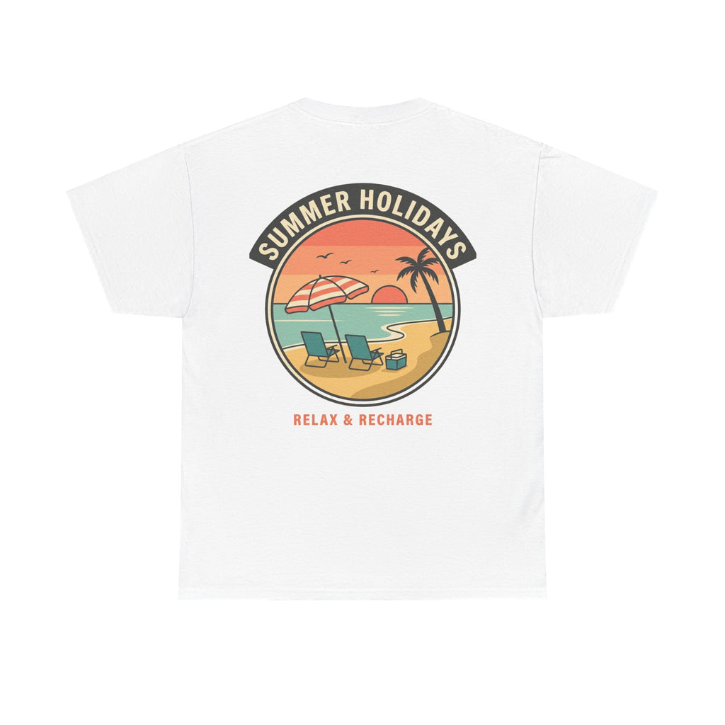 Summer Holidays Beach T‑Shirt — "Relax & Recharge" Graphic Tee