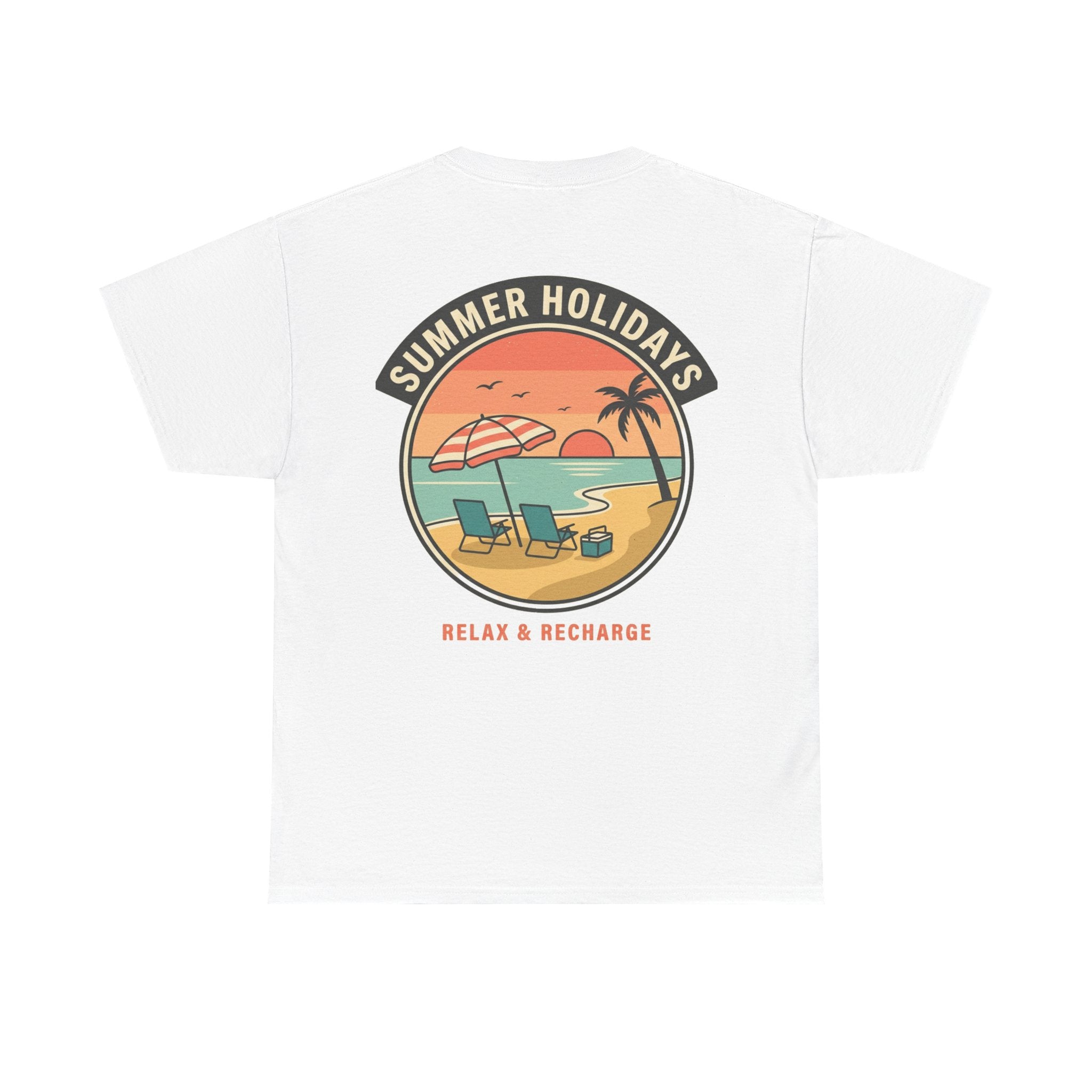 Summer Holidays Beach T‑Shirt — "Relax & Recharge" Graphic Tee