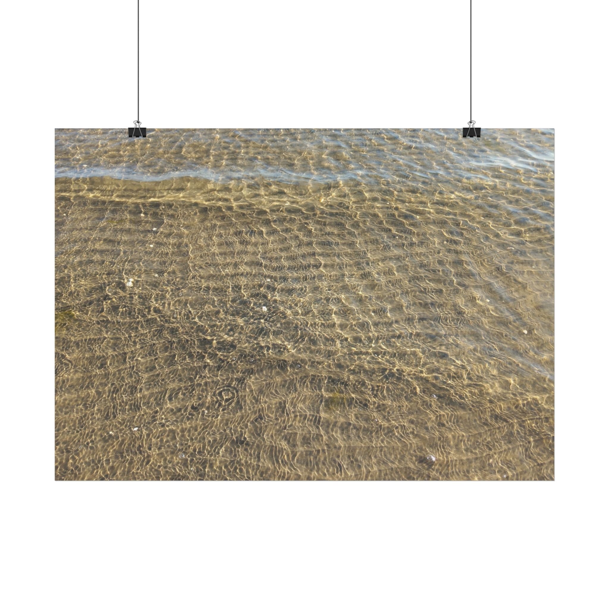 Beach Shoreline Poster – Close-Up Water Ripples Wall Art