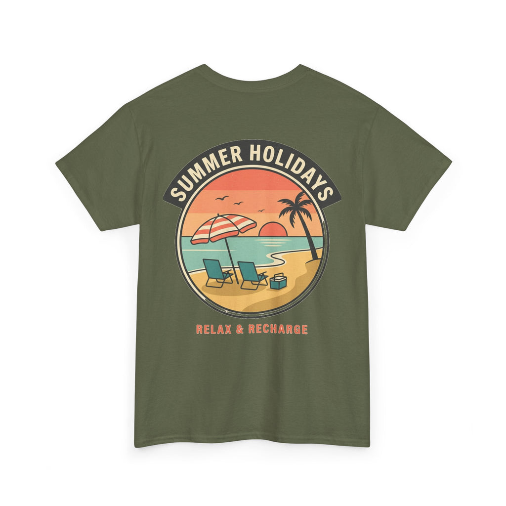 Summer Holidays Beach T‑Shirt — "Relax & Recharge" Graphic Tee