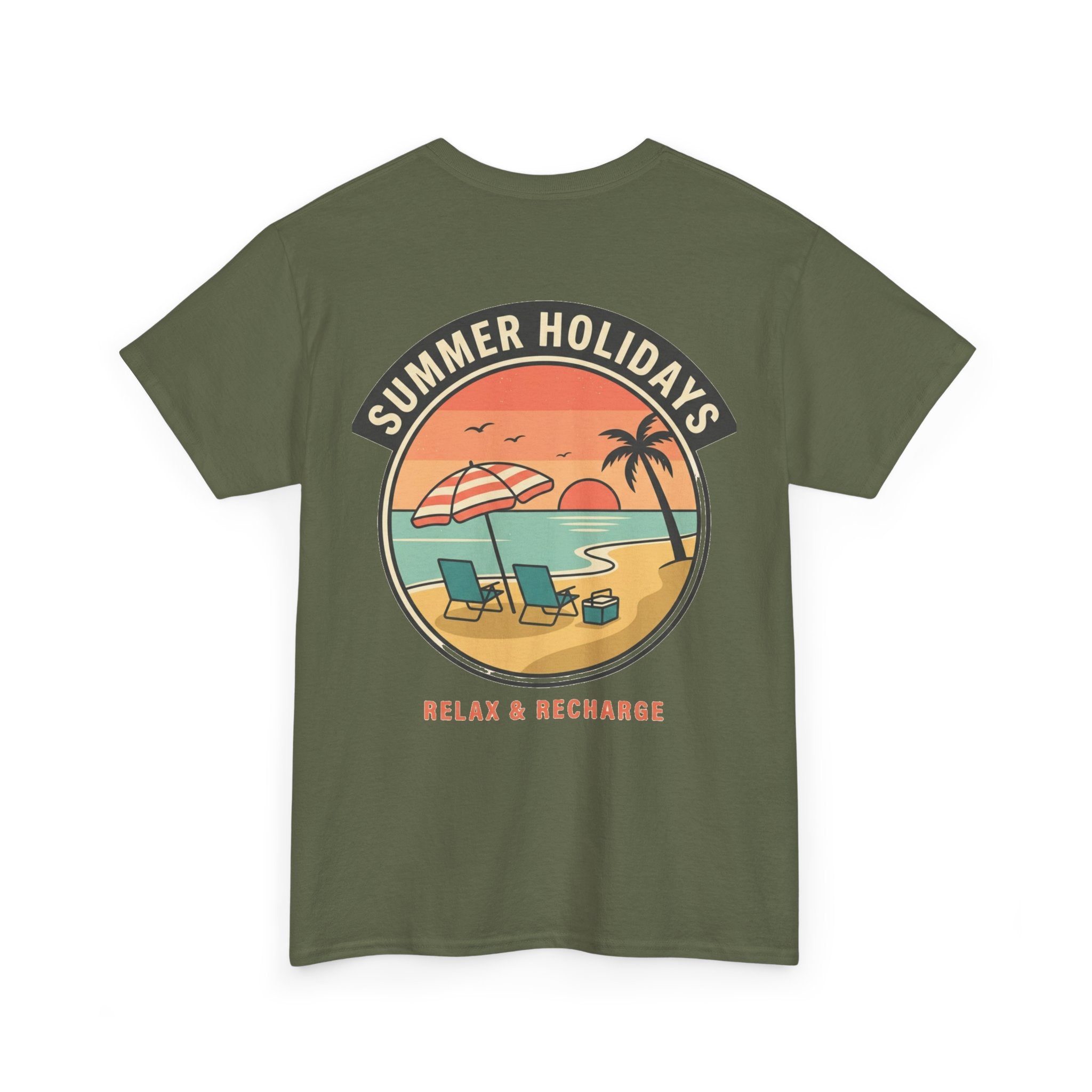 Summer Holidays Beach T‑Shirt — "Relax & Recharge" Graphic Tee