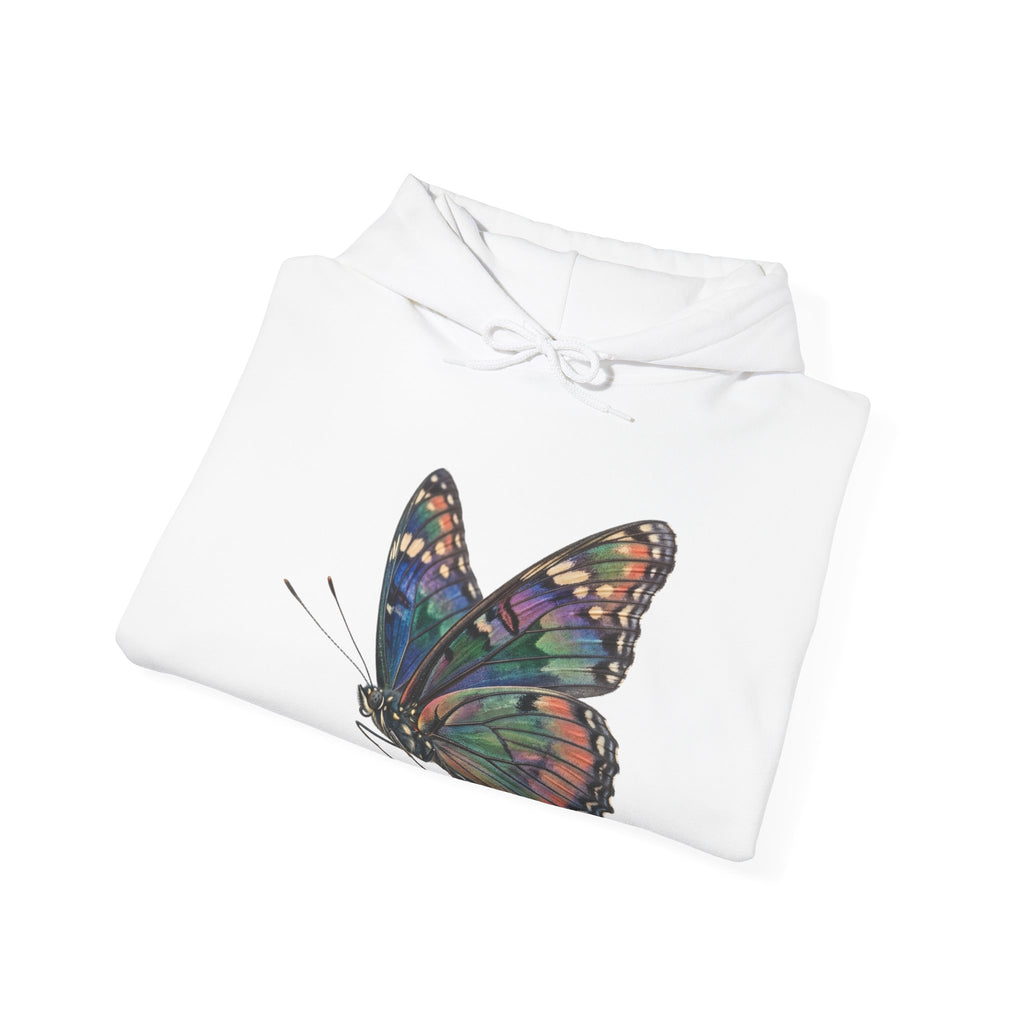 Butterfly Illustration Hoodie — Colorful Monarch Wing Graphic Pullover