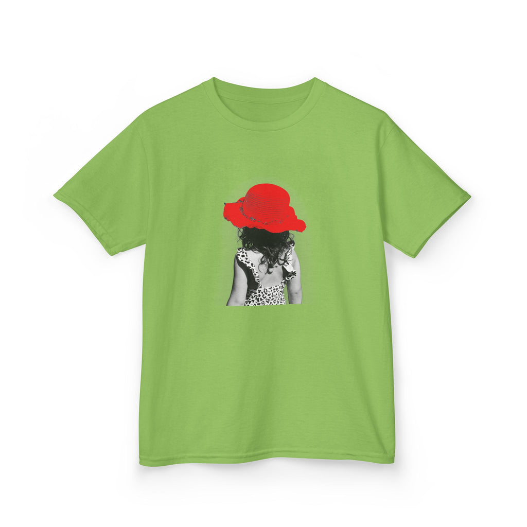 Kids T‑Shirt — Retro Girl with Red Hat Graphic