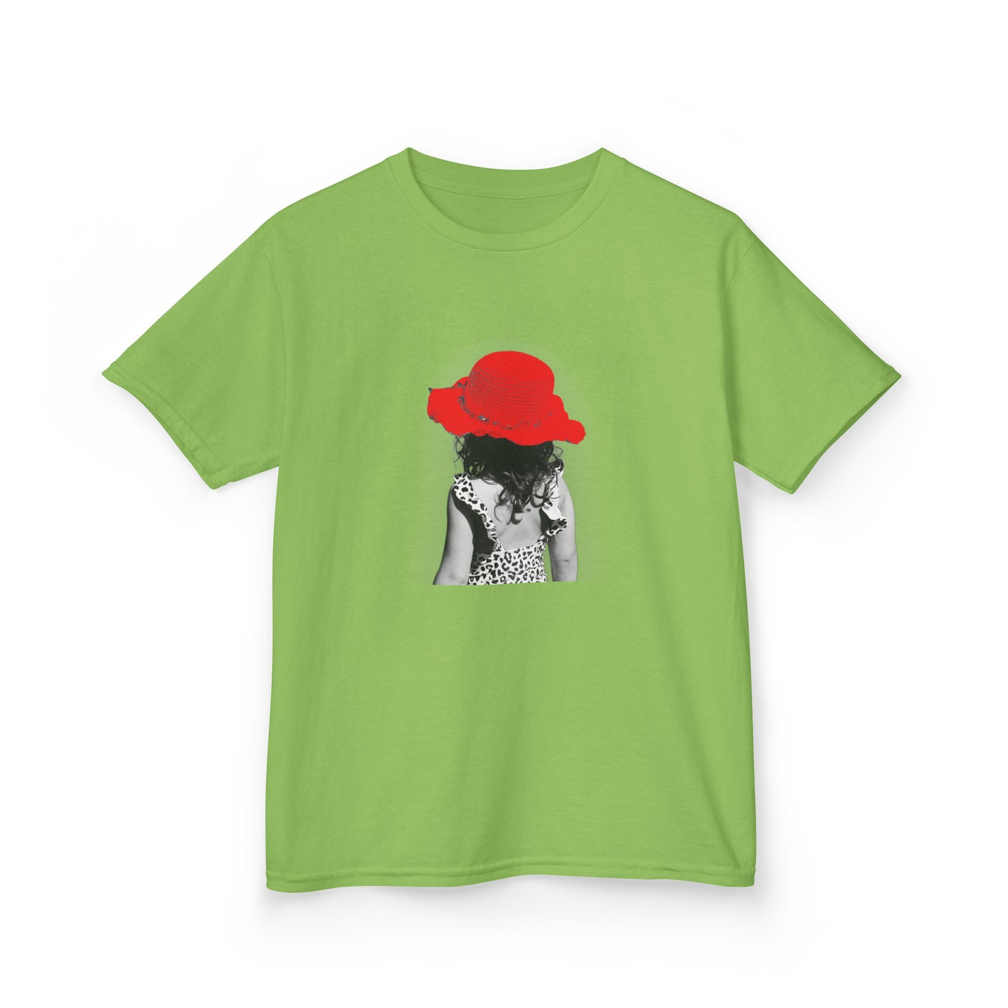 Kids T‑Shirt — Retro Girl with Red Hat Graphic