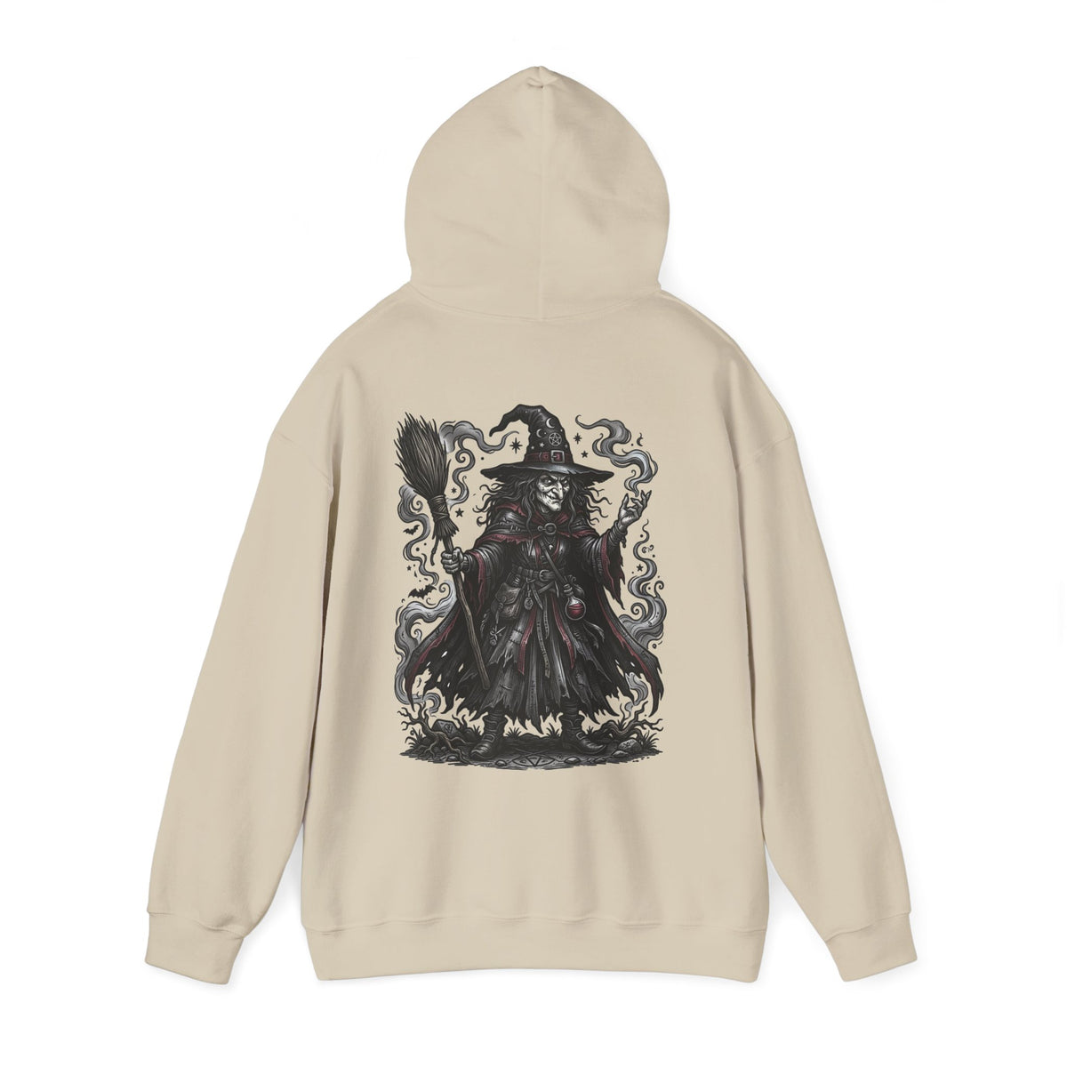 Witch Hunter Hoodie — Dark Fantasy Grim Reaper Back Graphic