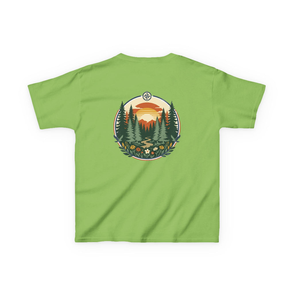 Kids Tee — Retro Forest Sunset Graphic