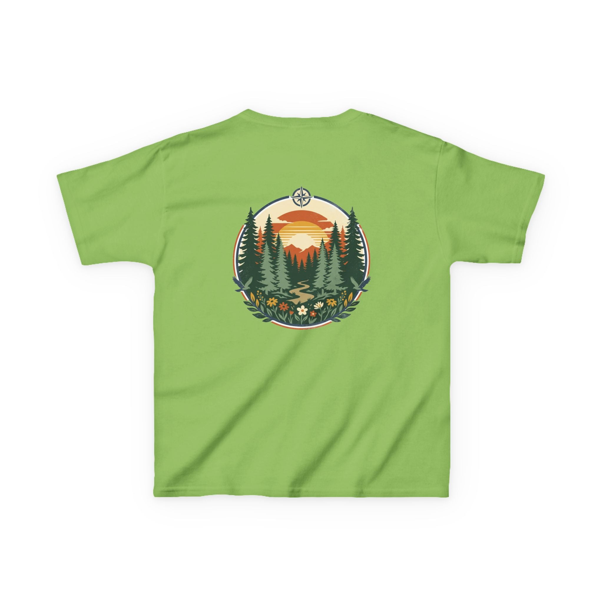 Kids Tee — Retro Forest Sunset Graphic