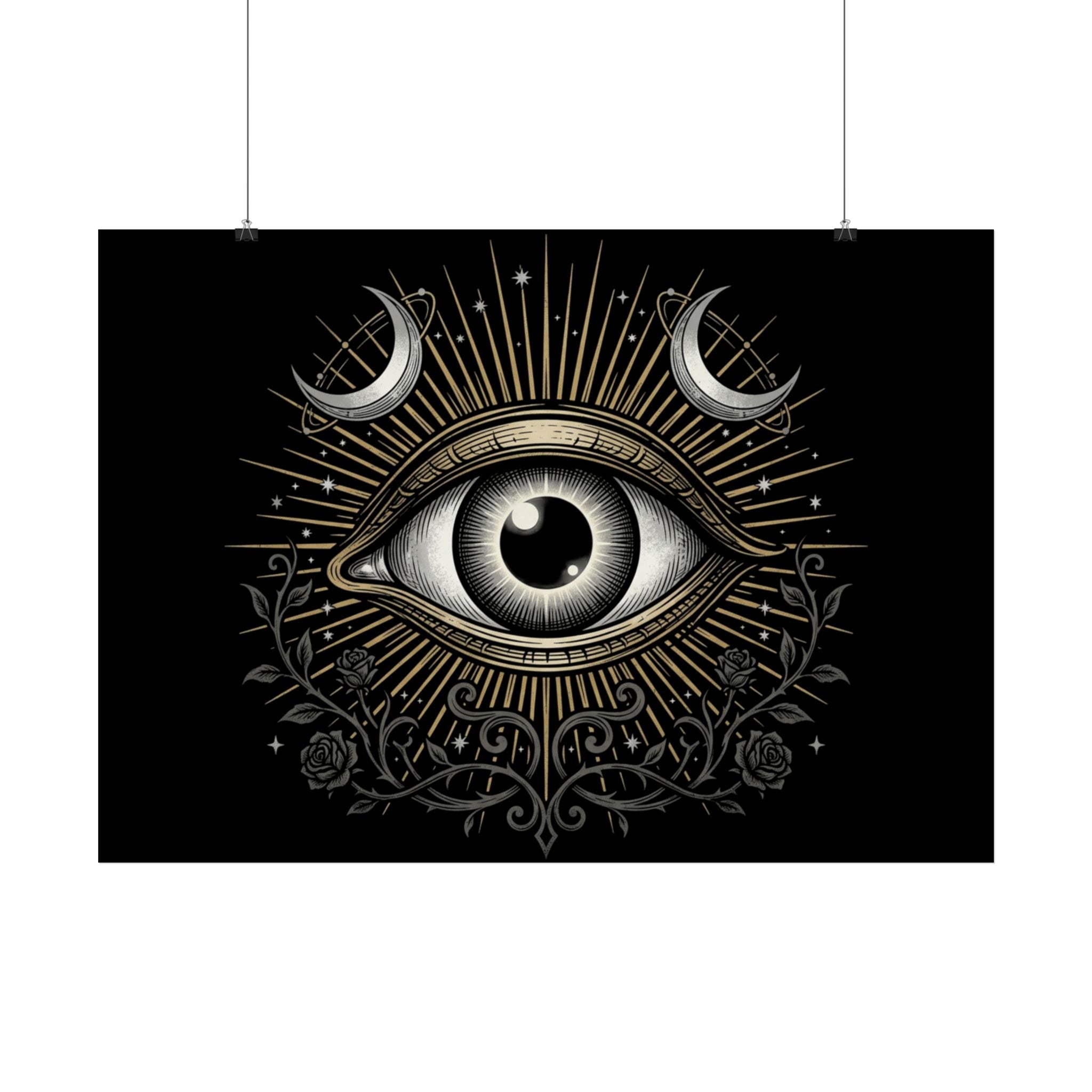 Occult Eye Poster — Mystical All-Seeing Eye Wall Art