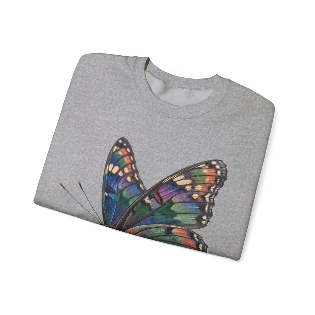 Butterfly Graphic Sweatshirt – Colorful Prism Wings Crewneck
