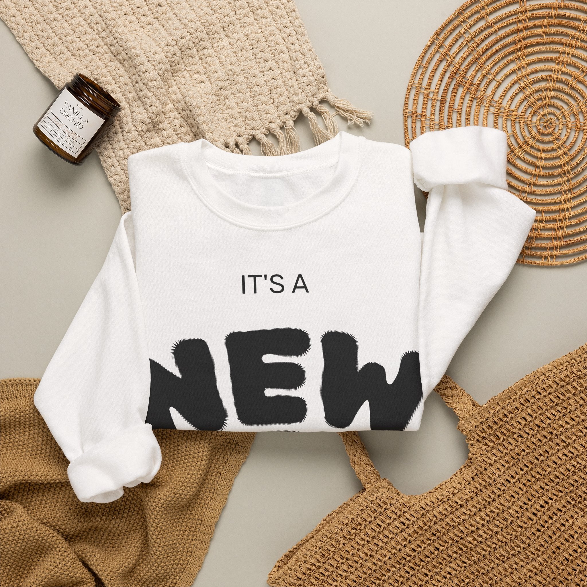 New Day Crewneck Sweatshirt – "It's a New Day, Rise N' Shine" Motivational Pullover
