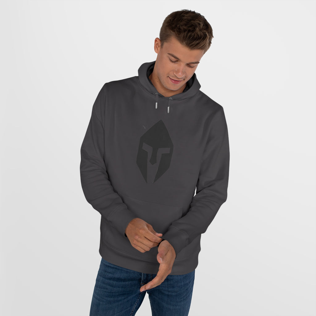 Spartan Helmet Hoodie — Minimal Warrior King Graphic Hooded Sweatshirt