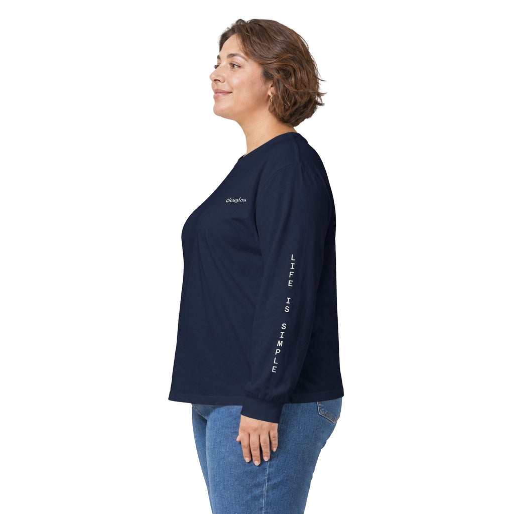 Long Sleeve Tee — Minimal Script Logo Sleeve Shirt