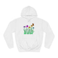 Floral Meadow Hoodie – Colorful Wildflowers & Butterfly Graphic