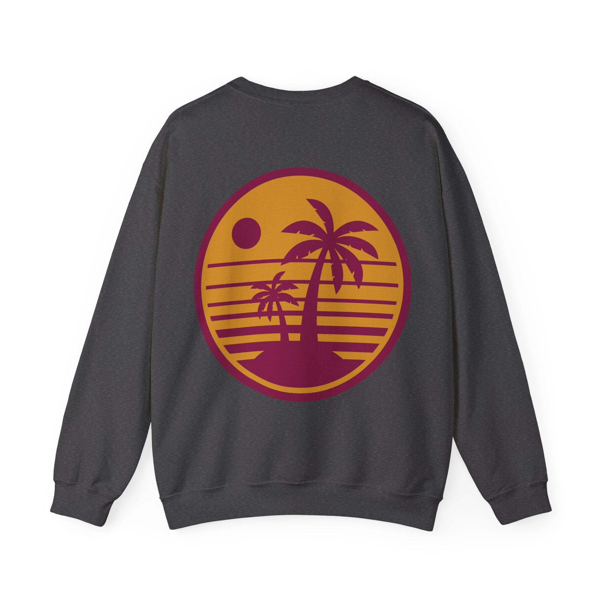 Crewneck Sweatshirt — 'I’m OK' Palm Sunset Graphic