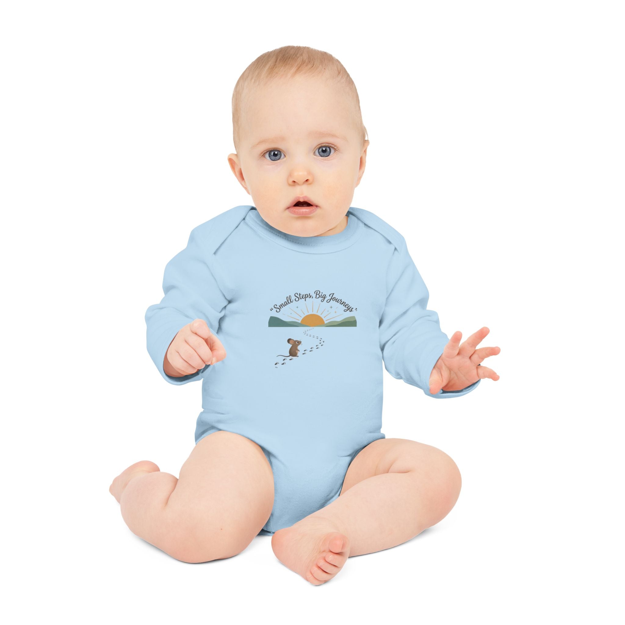 Baby Bodysuit “Small Steps, Big Journeys” Organic Long Sleeve