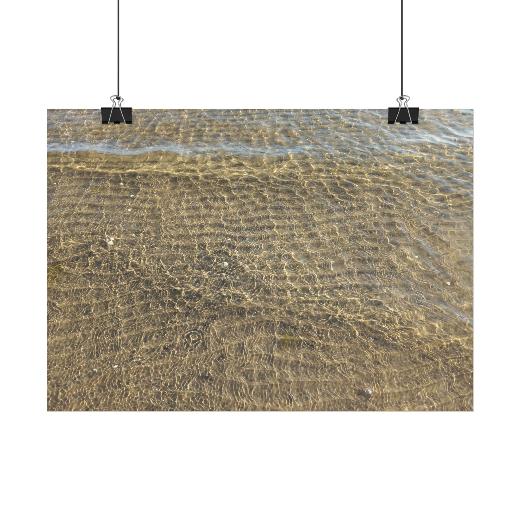 Beach Shoreline Poster – Close-Up Water Ripples Wall Art
