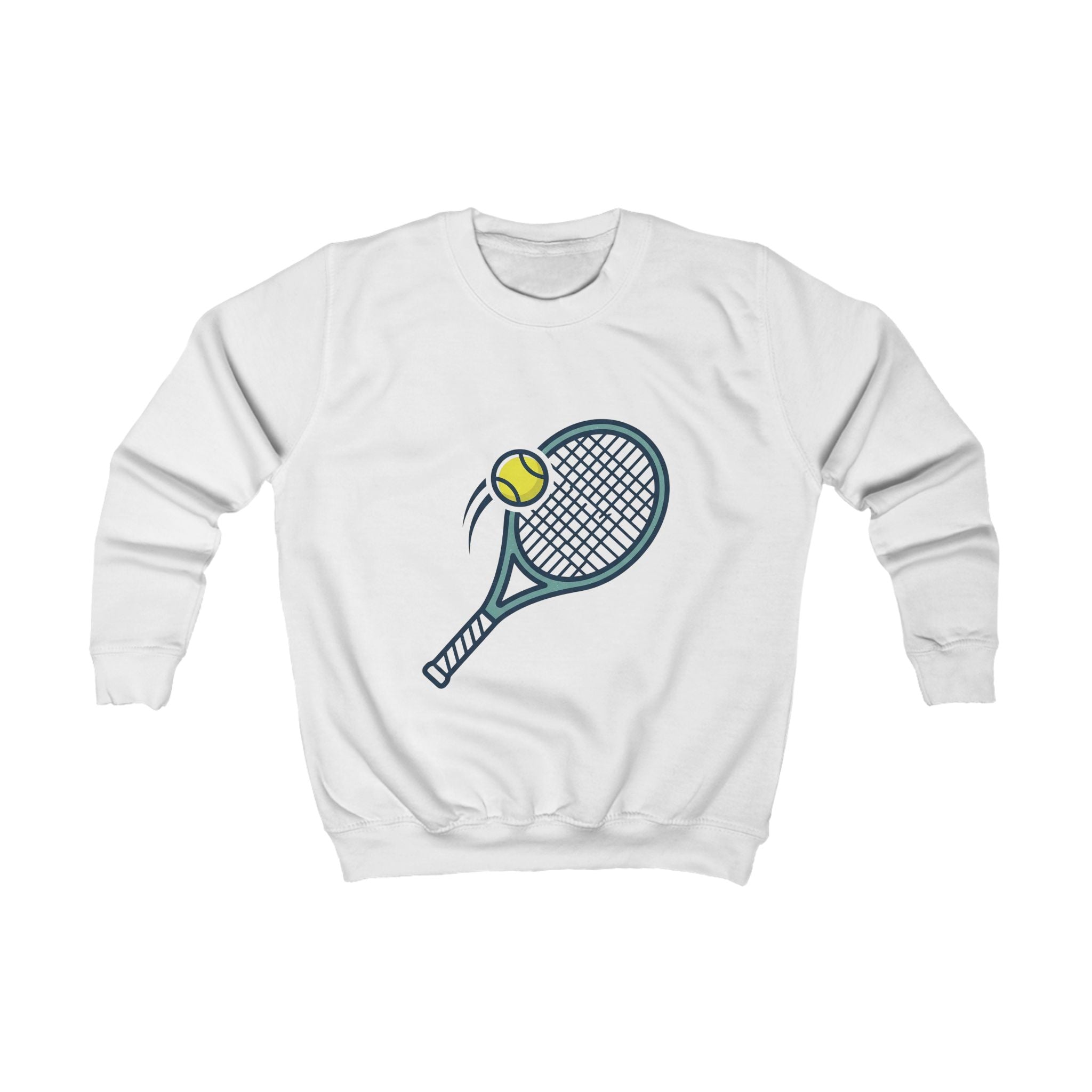 Kids Tennis Sweatshirt - Cute Racket & Ball Graphic Pullover for Young Players