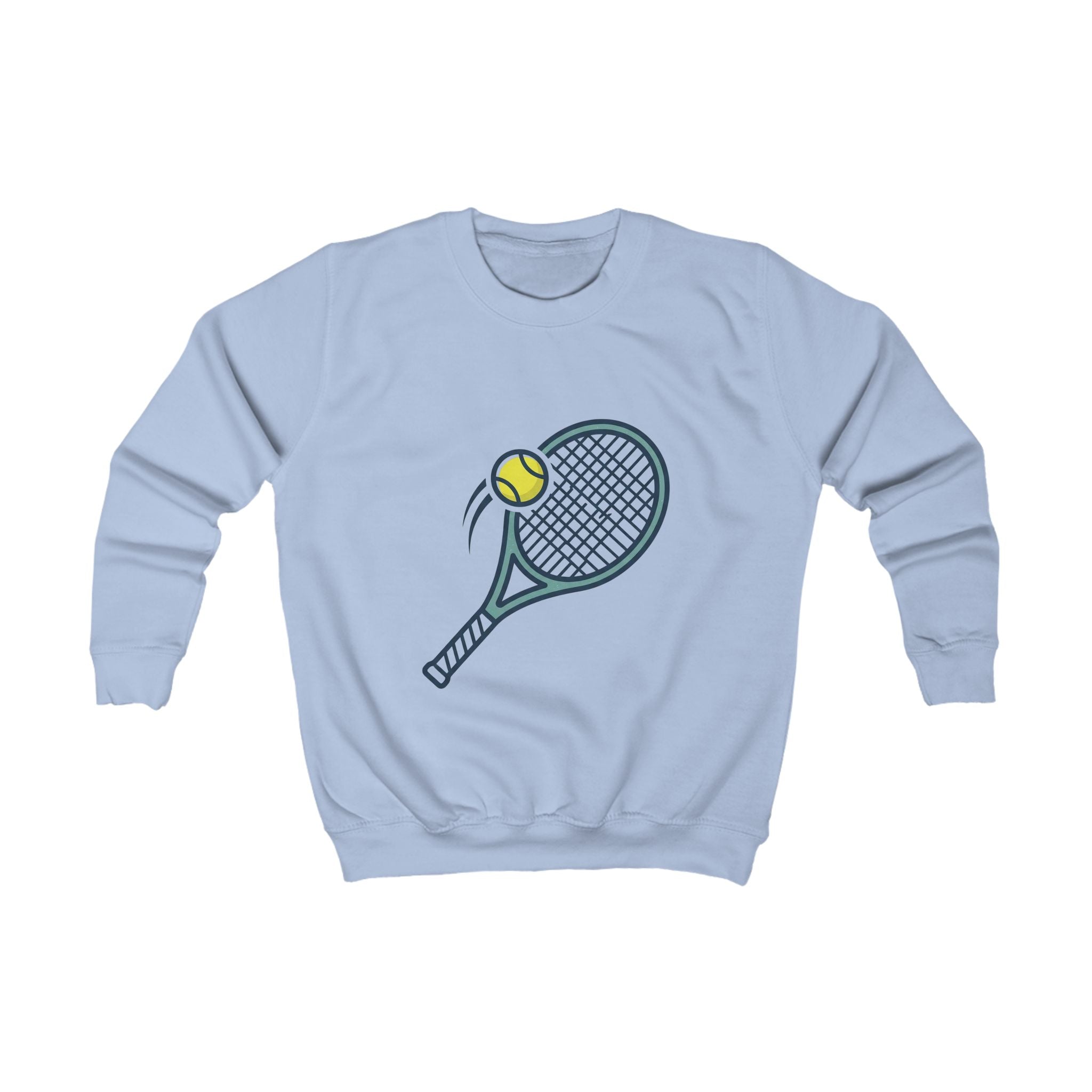 Kids Tennis Sweatshirt - Cute Racket & Ball Graphic Pullover for Young Players