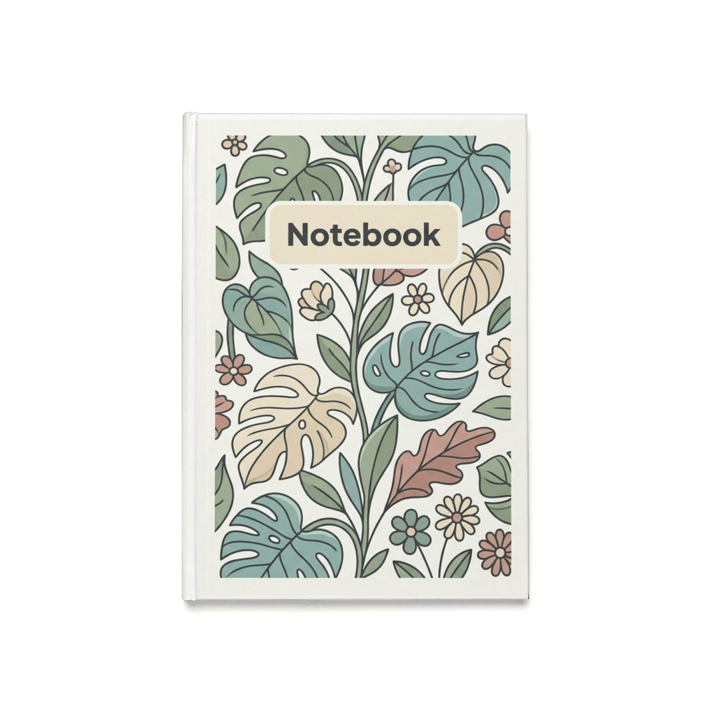 Botanical A5 Hardcover Journal — Floral Leaves Notebook