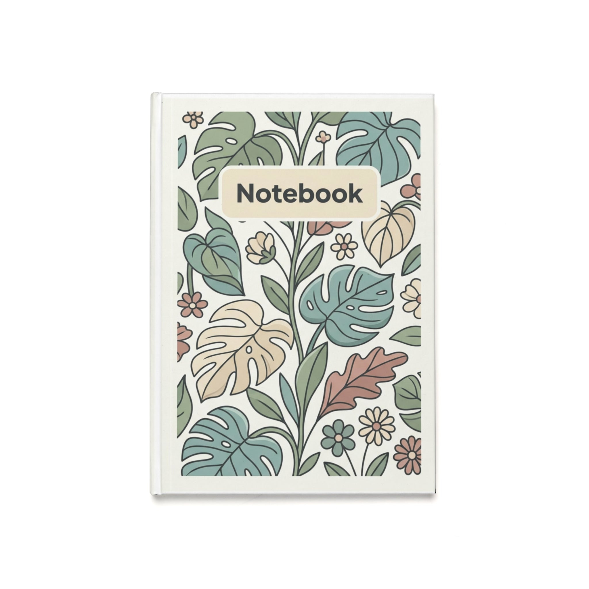 Botanical A5 Hardcover Journal — Floral Leaves Notebook