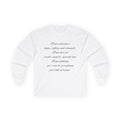 Long Sleeve Tee — Inspirational Script Quote “I am someone’s name, safety and example…”