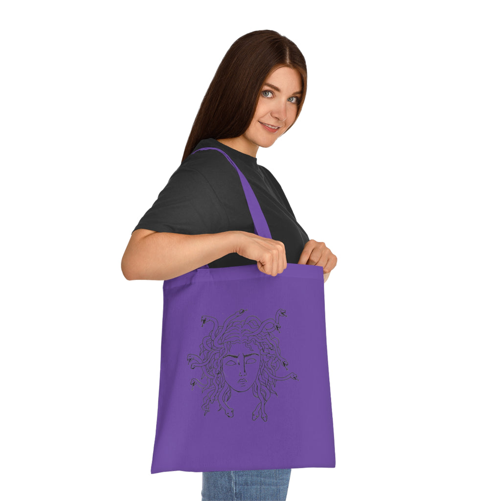 Medusa Line Art Cotton Tote Bag – Mythical Greek Goddess Illustration