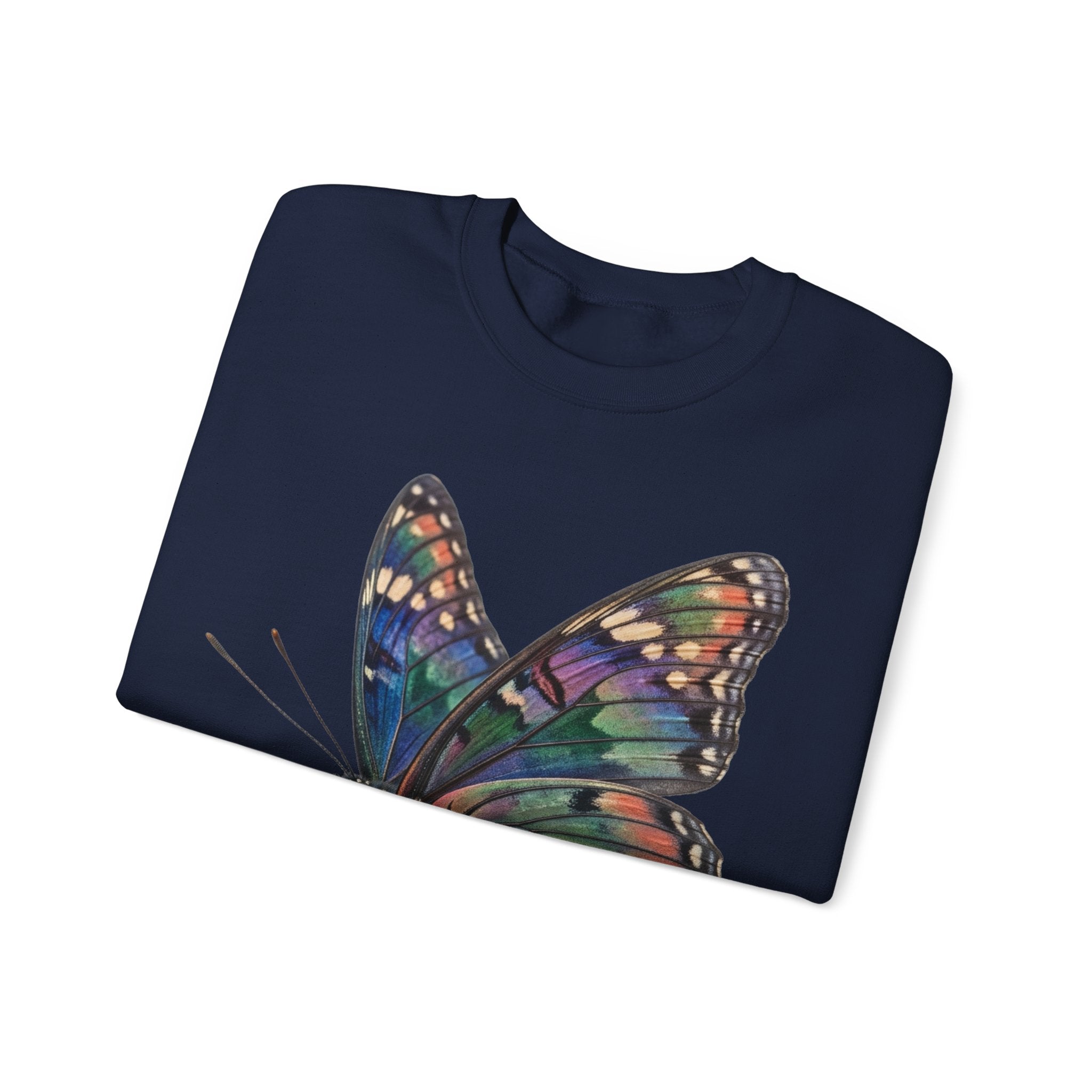 Butterfly Graphic Sweatshirt – Colorful Prism Wings Crewneck