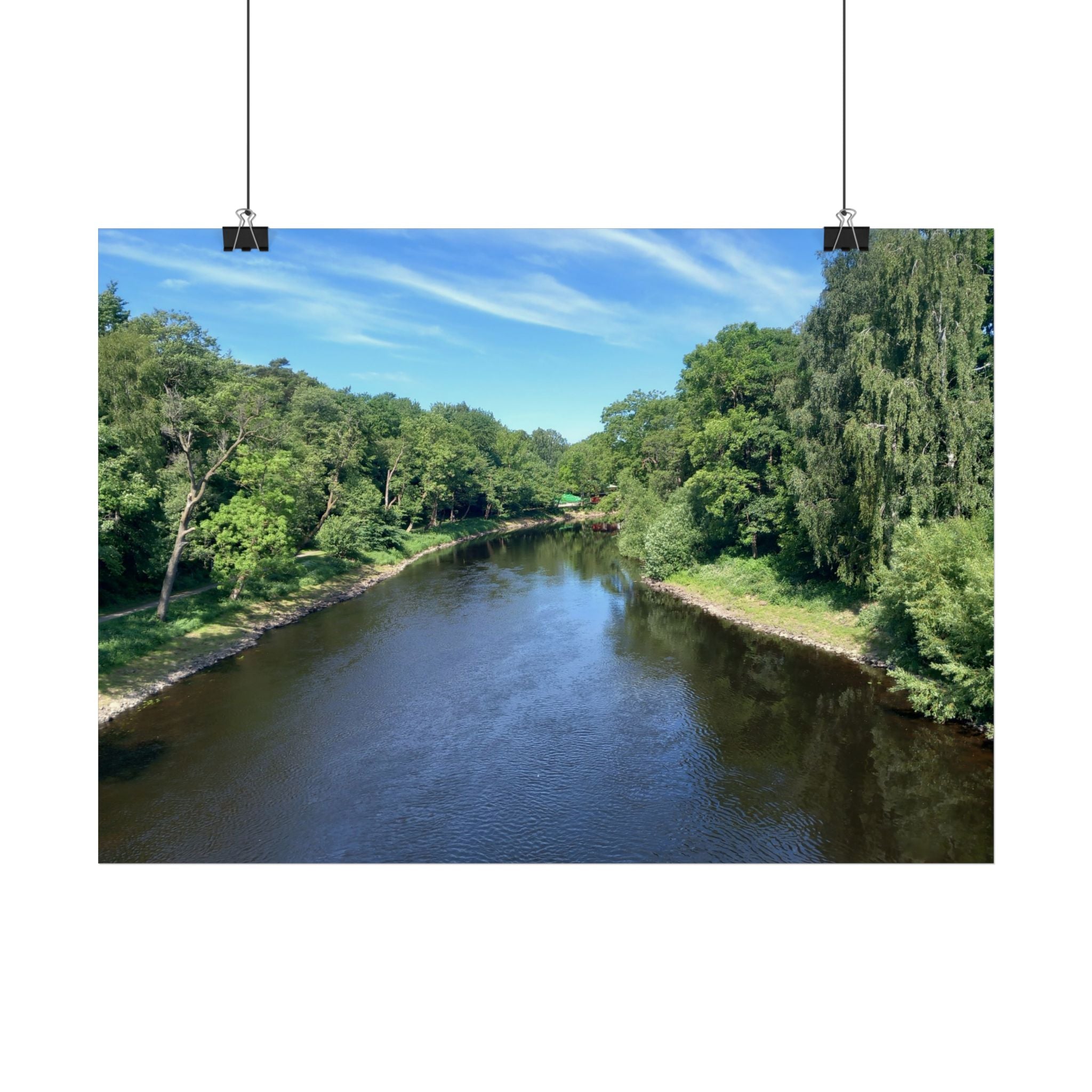 River Landscape Poster — Serene European Nature Wall Art