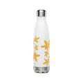 17oz Stainless Steel Water Bottle — White with Yellow Floral Daisies