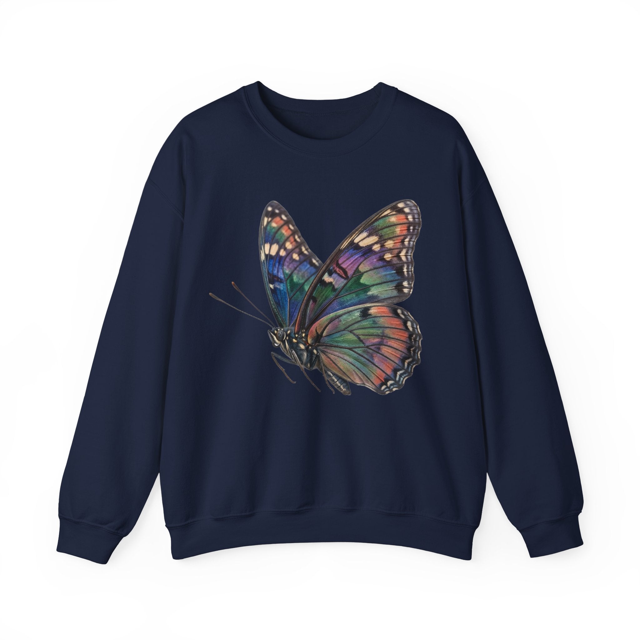 Butterfly Graphic Sweatshirt – Colorful Prism Wings Crewneck