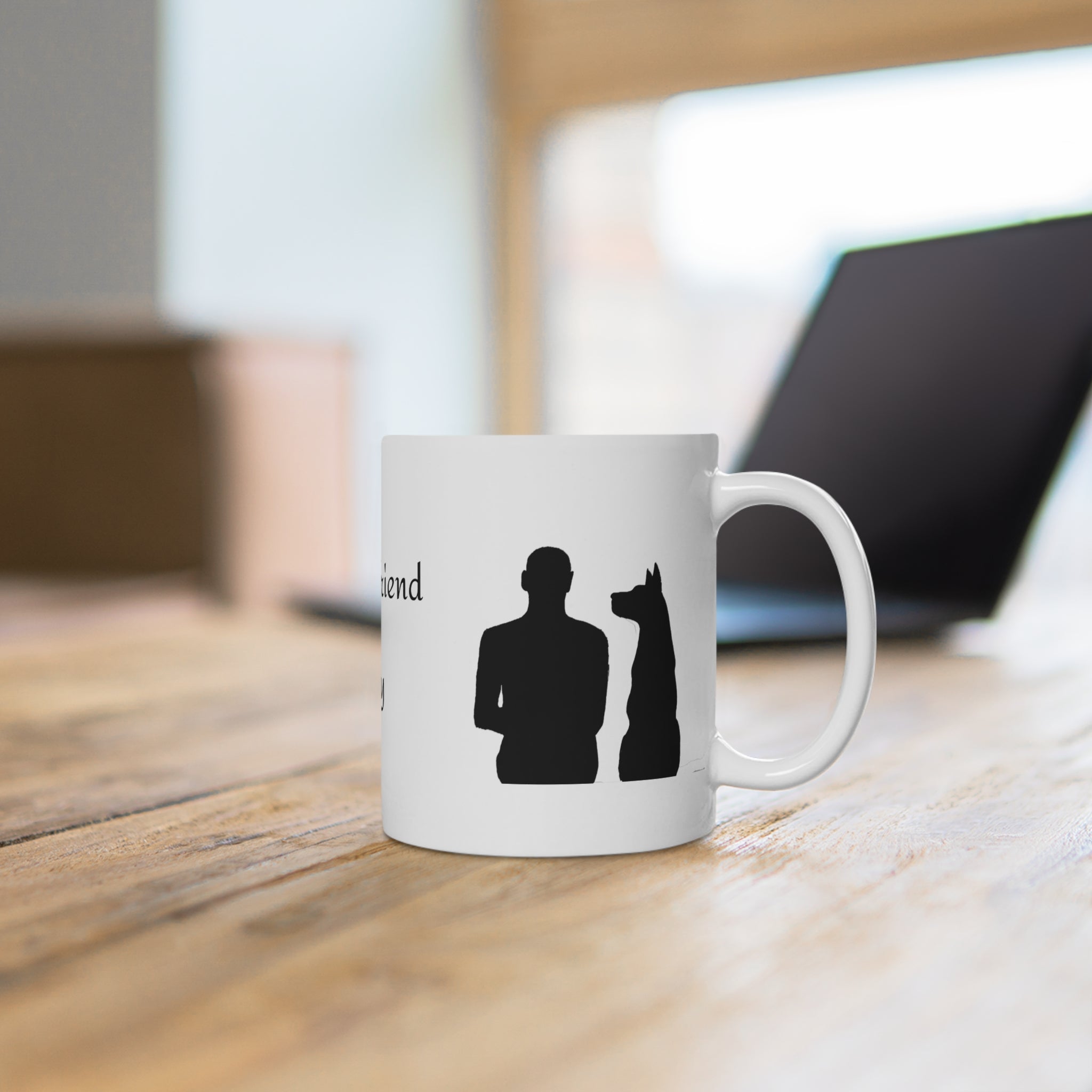 Dog Lover Ceramic Mug — "My Best Friend, My Family" Silhouette Gift