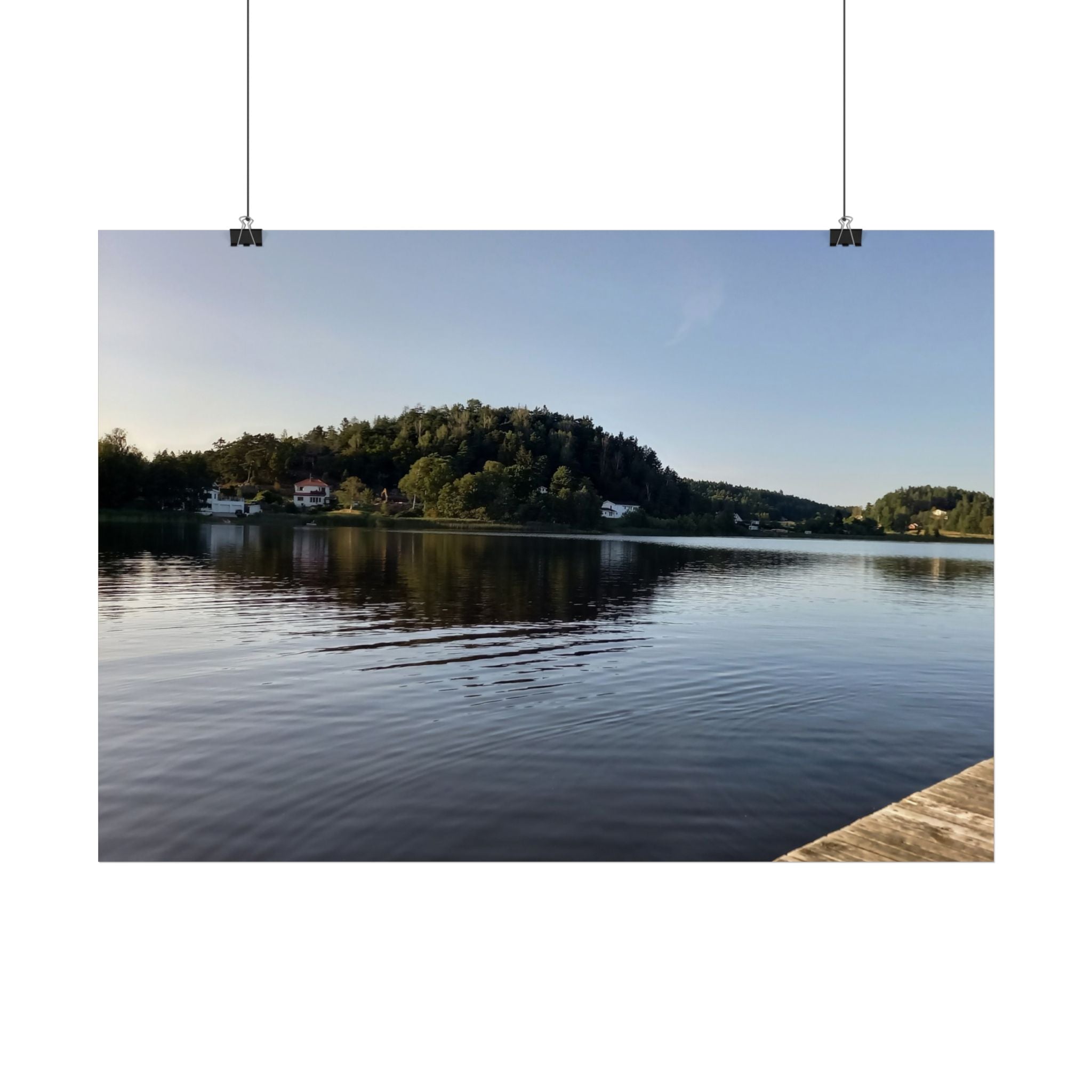 Lakeside Calm Poster — Tranquil Dock & Reflective Water Wall Art