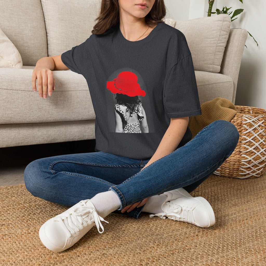 Red Hat Silhouette T-Shirt — Retro Chic Beach Vibes