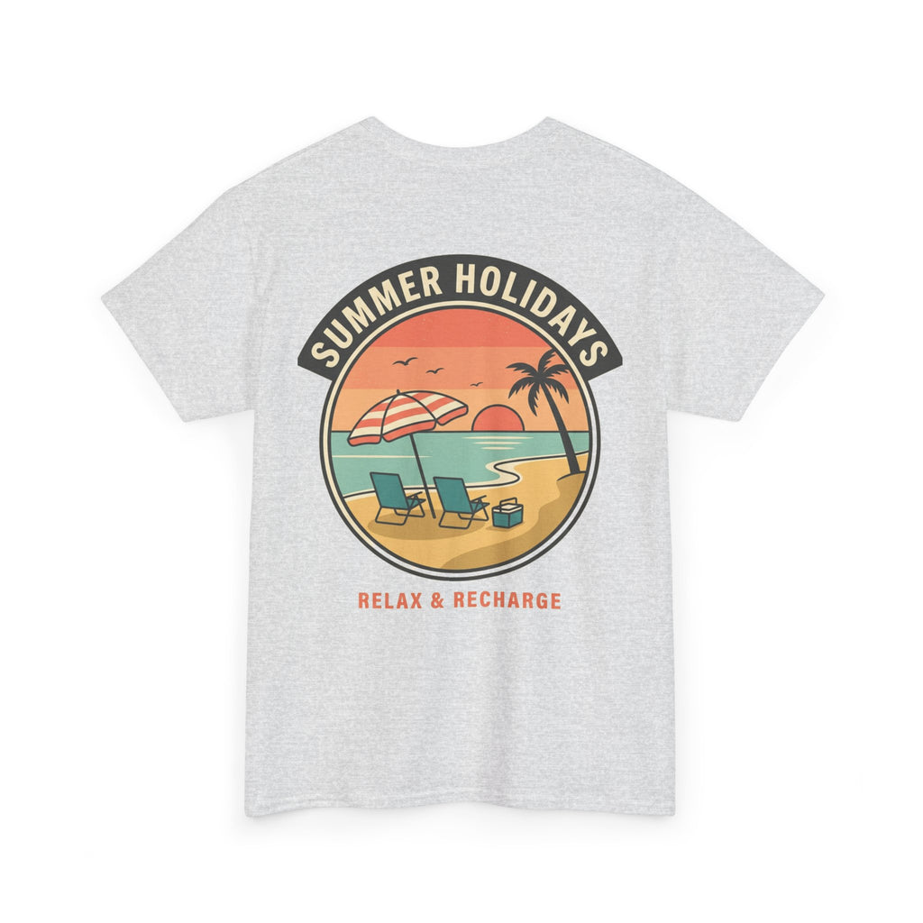 Summer Holidays Beach T‑Shirt — "Relax & Recharge" Graphic Tee
