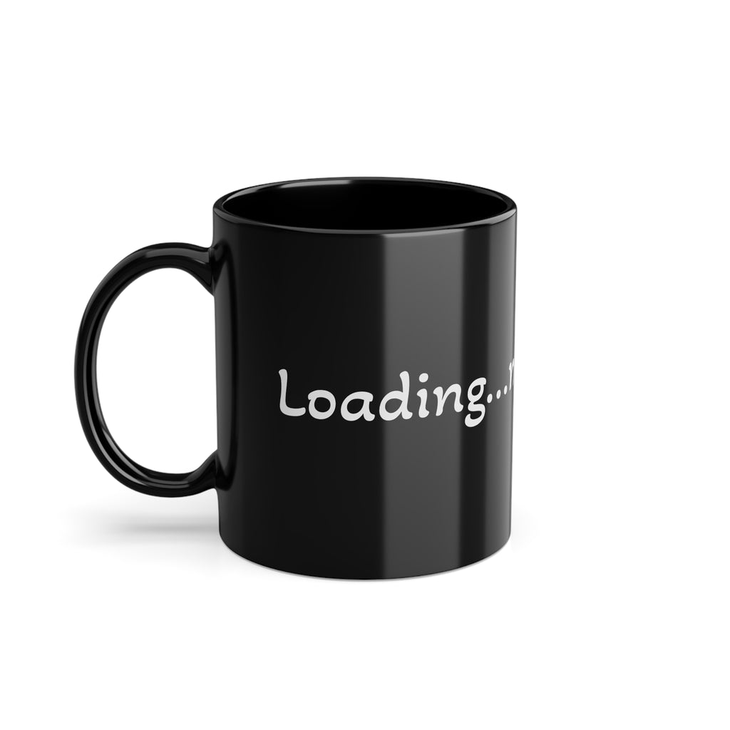Black 11oz Coffee Mug — 'människa' Swedish Text Ceramic Cup, Funny Minimalist Gift for Coffee Lovers
